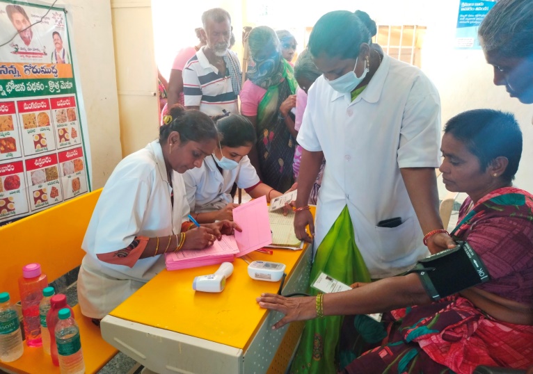 Health Camp at bairaju kandriga organized by SBMCHRI, Tirupati.